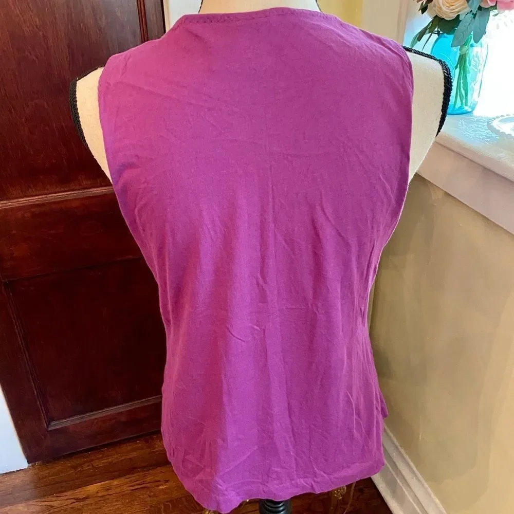 *Tory Burch* Pleated Cotton Tank Sz S EUC